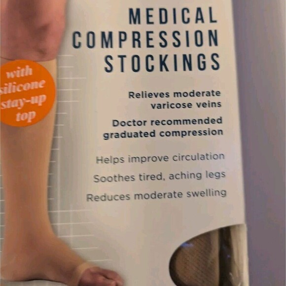 NIP Medical Compression Stockings Below Knee Beige Truform 0864BG-S  Small New - Picture 3 of 7